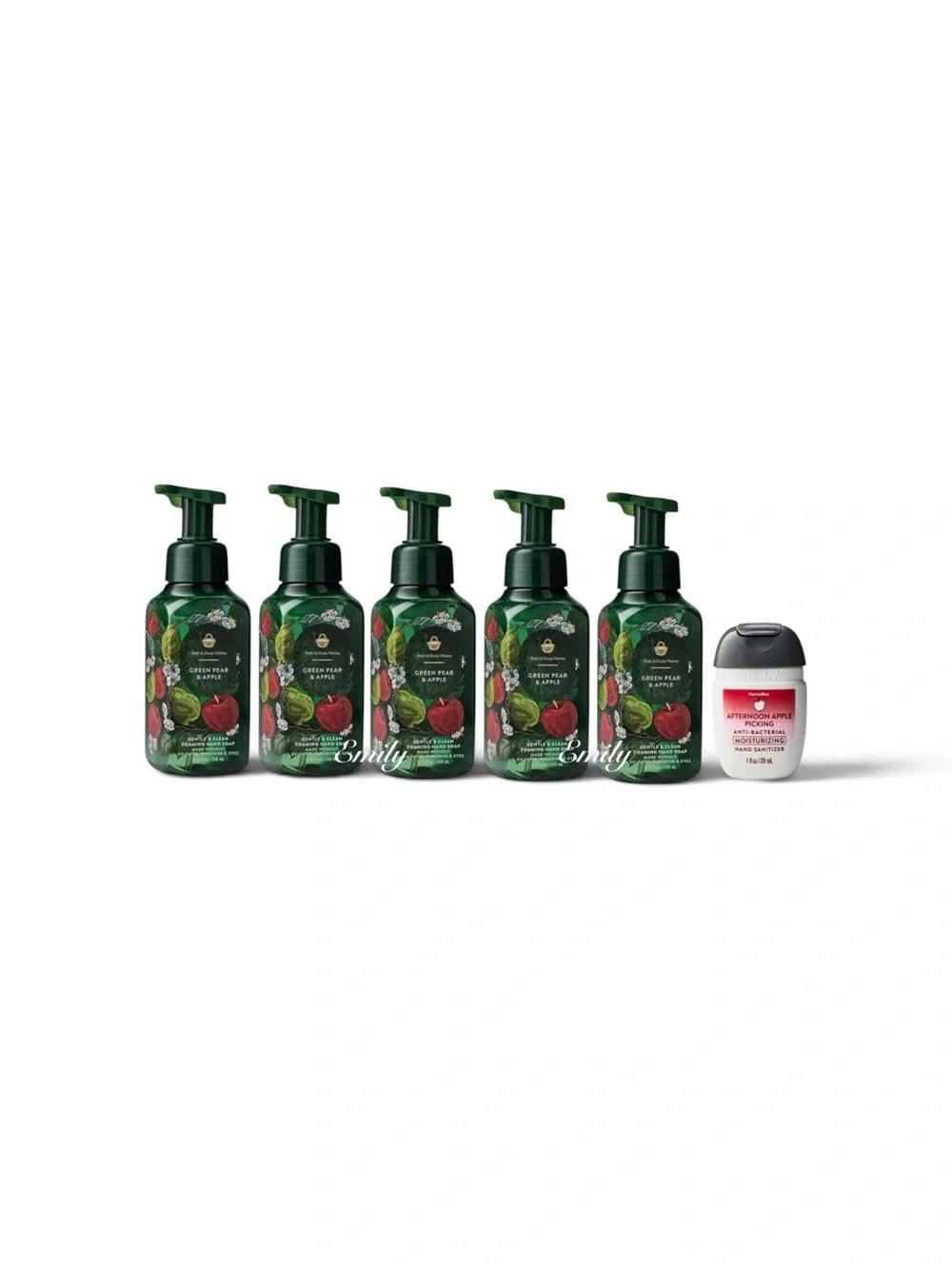 5X GREEN PEAR & APPLE Foaming Hand Soap 8.75 fl oz Bath & Body Works Set NEW